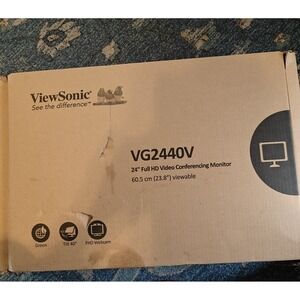 ViewSonic VG2440V 24in Monitor 1080p IPS Webcam Ergonomic Office Display New